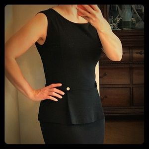 Ann Taylor Black Peplum Sleeveless Top